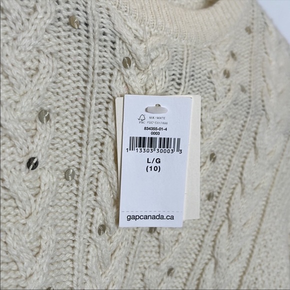 Knit gap kids off white sweater dress - Picture 3 of 3